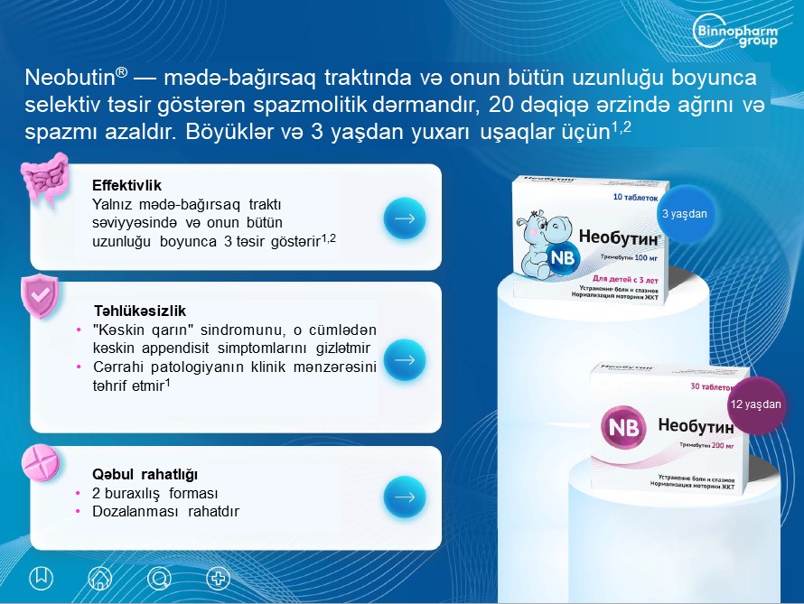 Neobutin<sup>®</sup> - qarın ağrısı və spazmalar zamanı