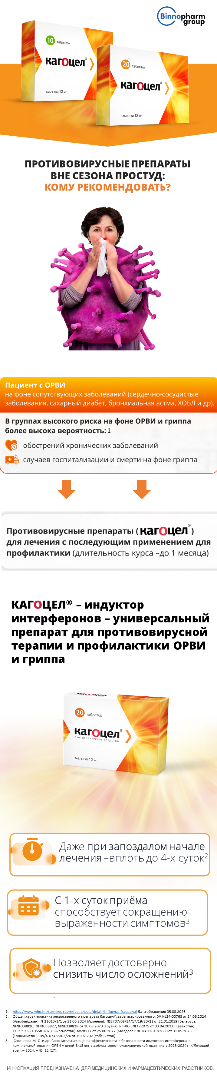  Кагоцел<sup>®</sup>: кому назначать вне сезона?