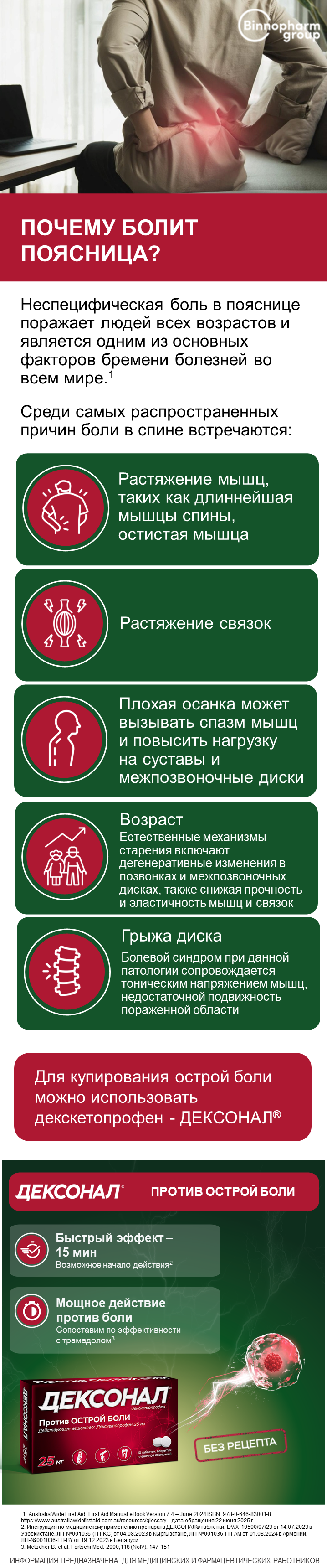 ДЕКСОНАЛ<sup>®</sup>: почему болит поясница?
