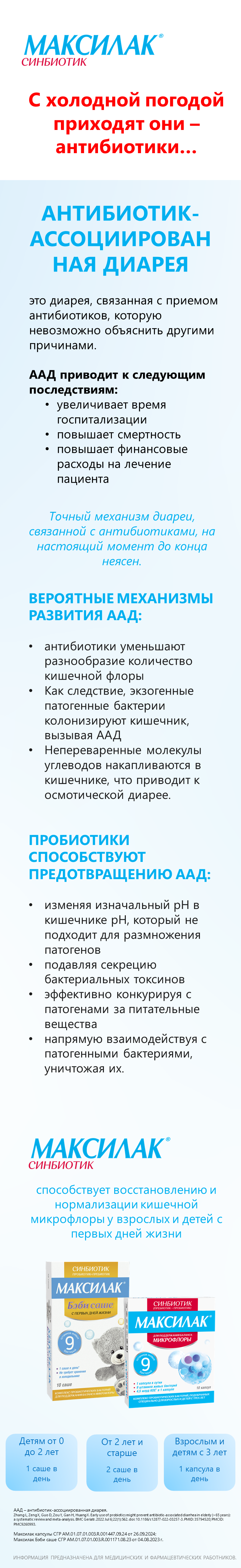 Максилак<sup>®</sup>. Антибиотик-ассоциированная диарея