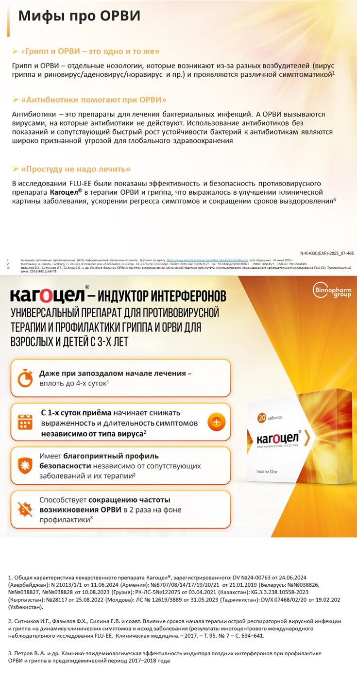 Кагоцел<sup>®</sup>. Мифы про ОРВИ