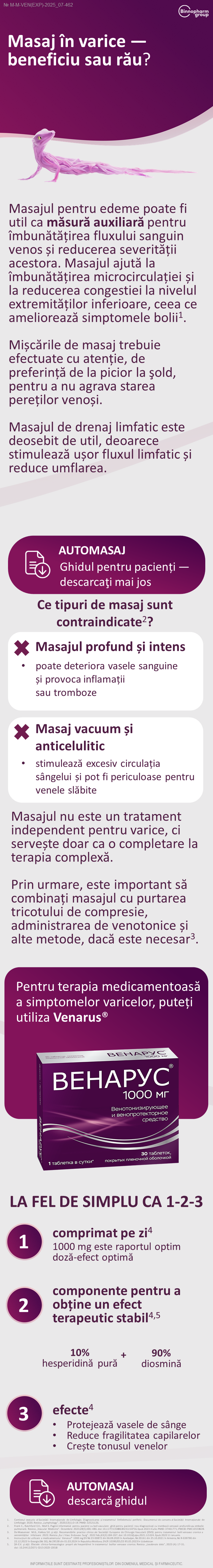 VENARUS<sup>®</sup>: masajul la varice — da sau nu?