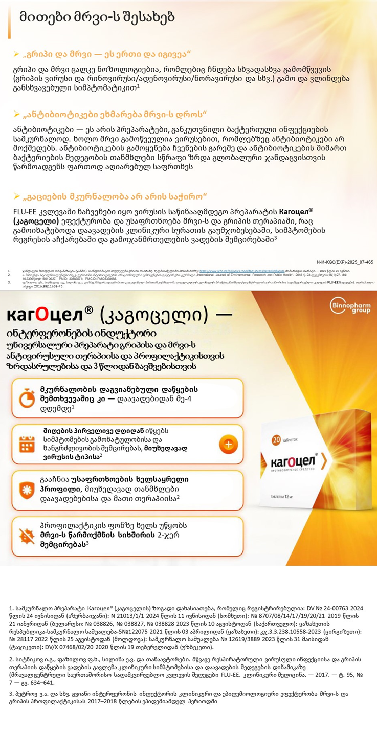 Кагоцел<sup>®</sup> (კაგოცელის). მითები მრვი-ს შესახებ