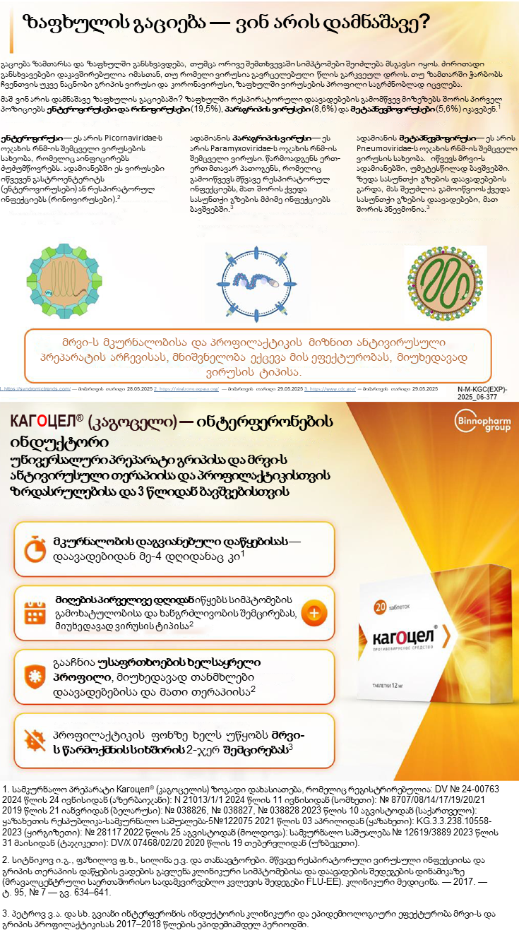 Кагоцел<sup>®</sup> (კაგოცელი). ვინ არის დამნაშავე ზაფხულის გაციებაში?