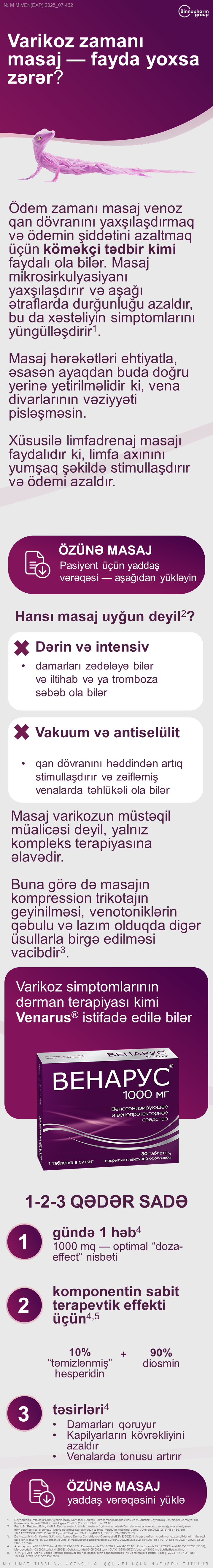 VENARUS<sup>®</sup>: varikoz zamanı masaj — hə ya yox?