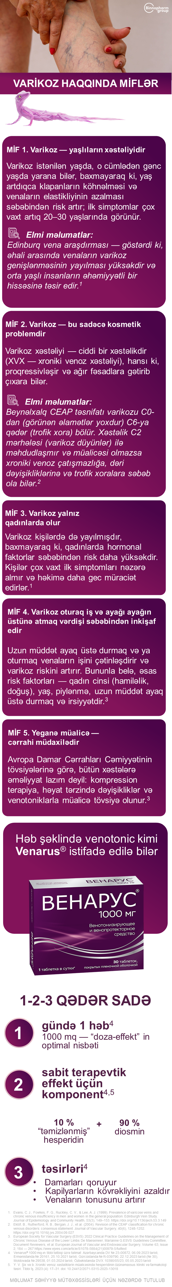 VENARUS<sup>®</sup>: Varikoz haqqında 5 mif
