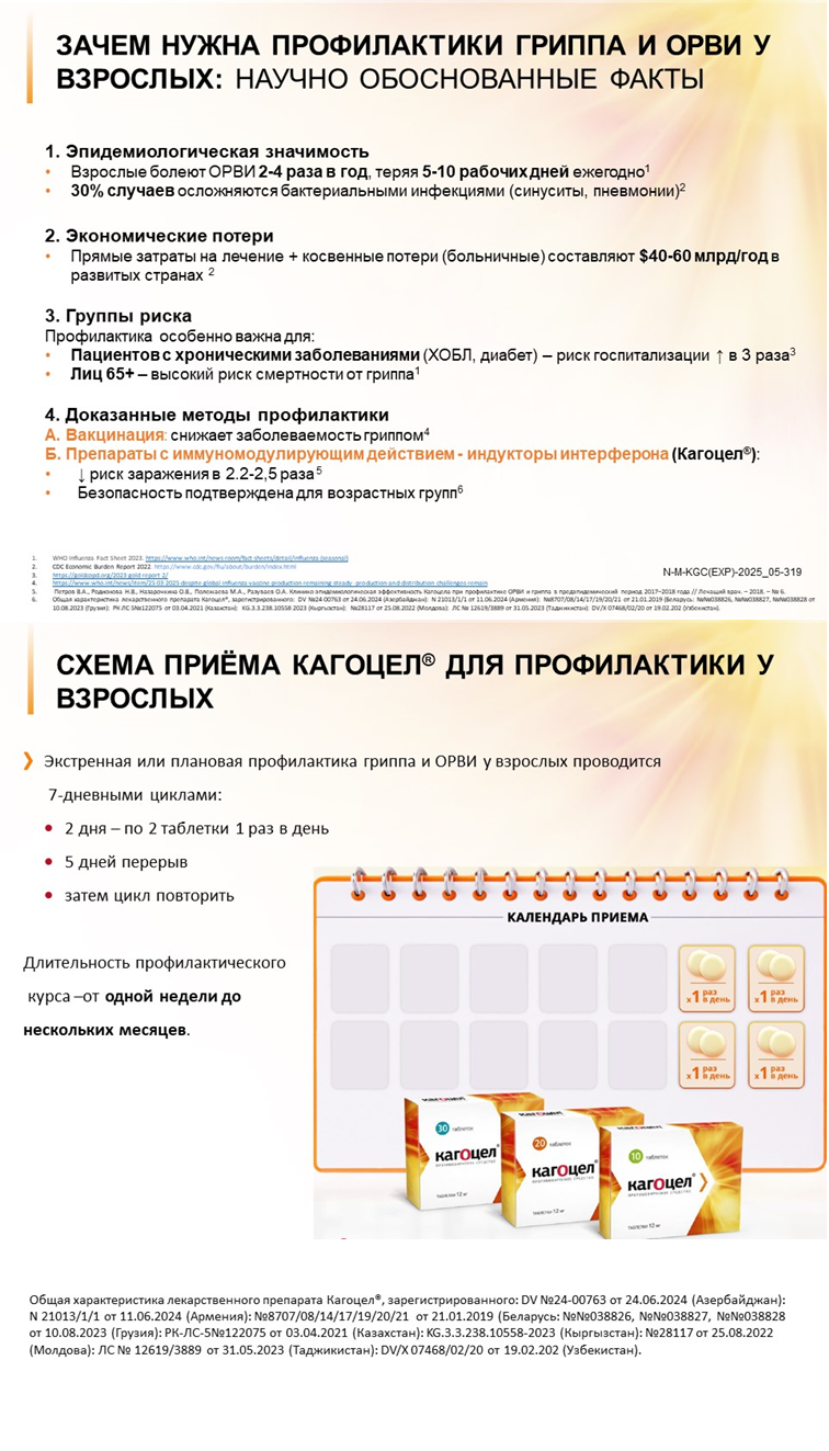 Кагоцел<sup>®</sup>: факты о профилактике ОРВИ 