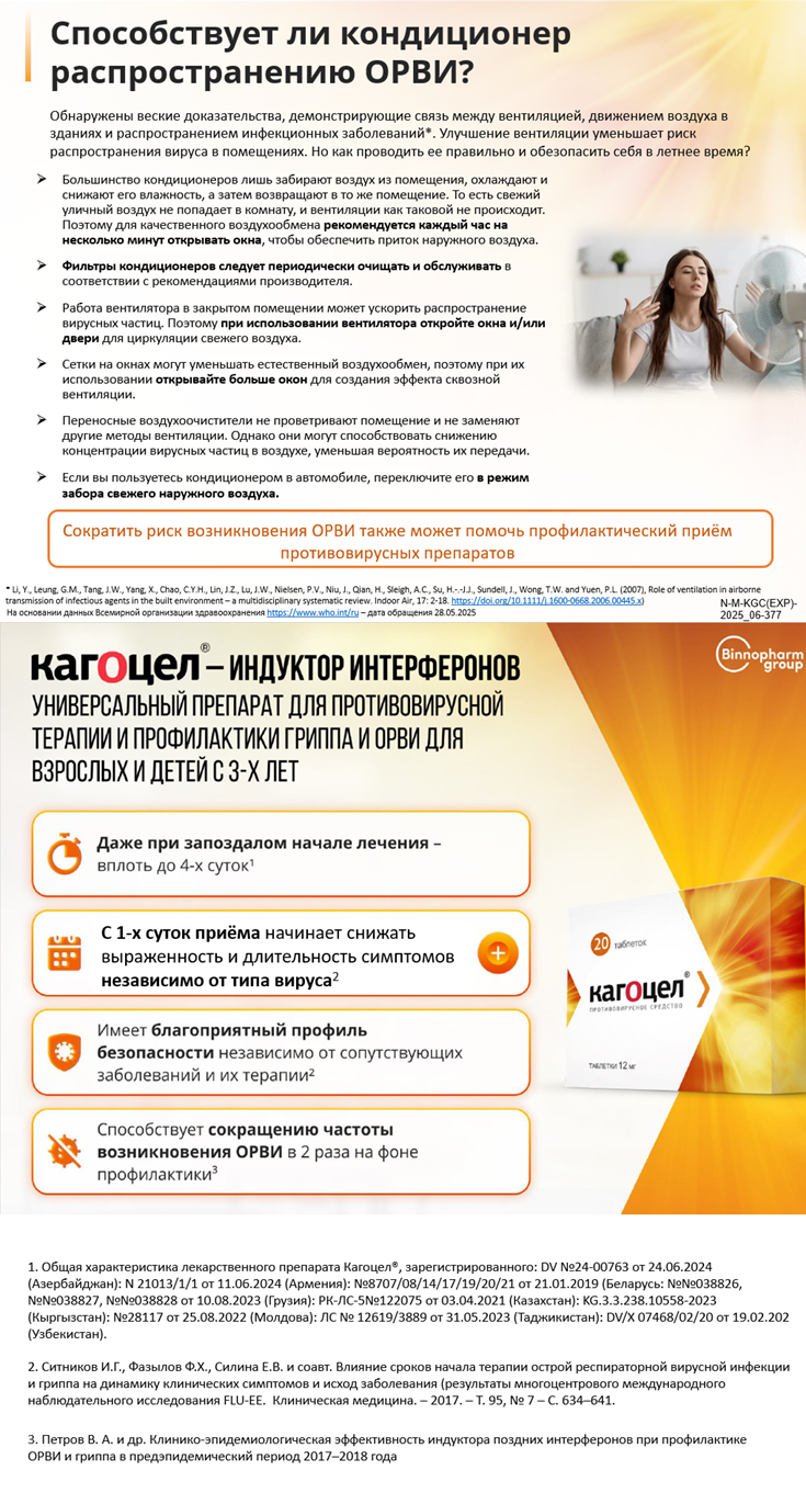 Кагоцел<sup>®</sup>. Кондиционеры и ОРВИ - какая связь?