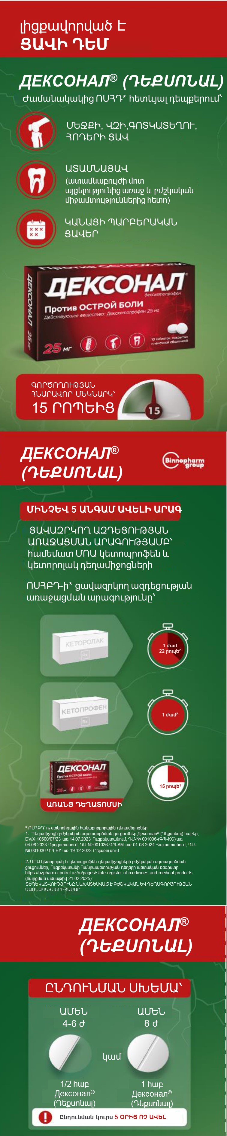 ДЕКСОНАЛ<sup>®</sup> (ԴԵՔՍՈՆԱԼ)՝ առանց ցավի 15 րոպեից՝ հնարավո՞ր է։