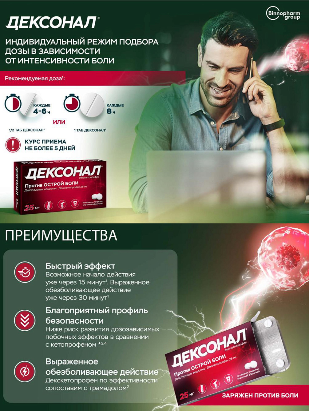 Дексонал<sup>®</sup> - заряжен против боли!