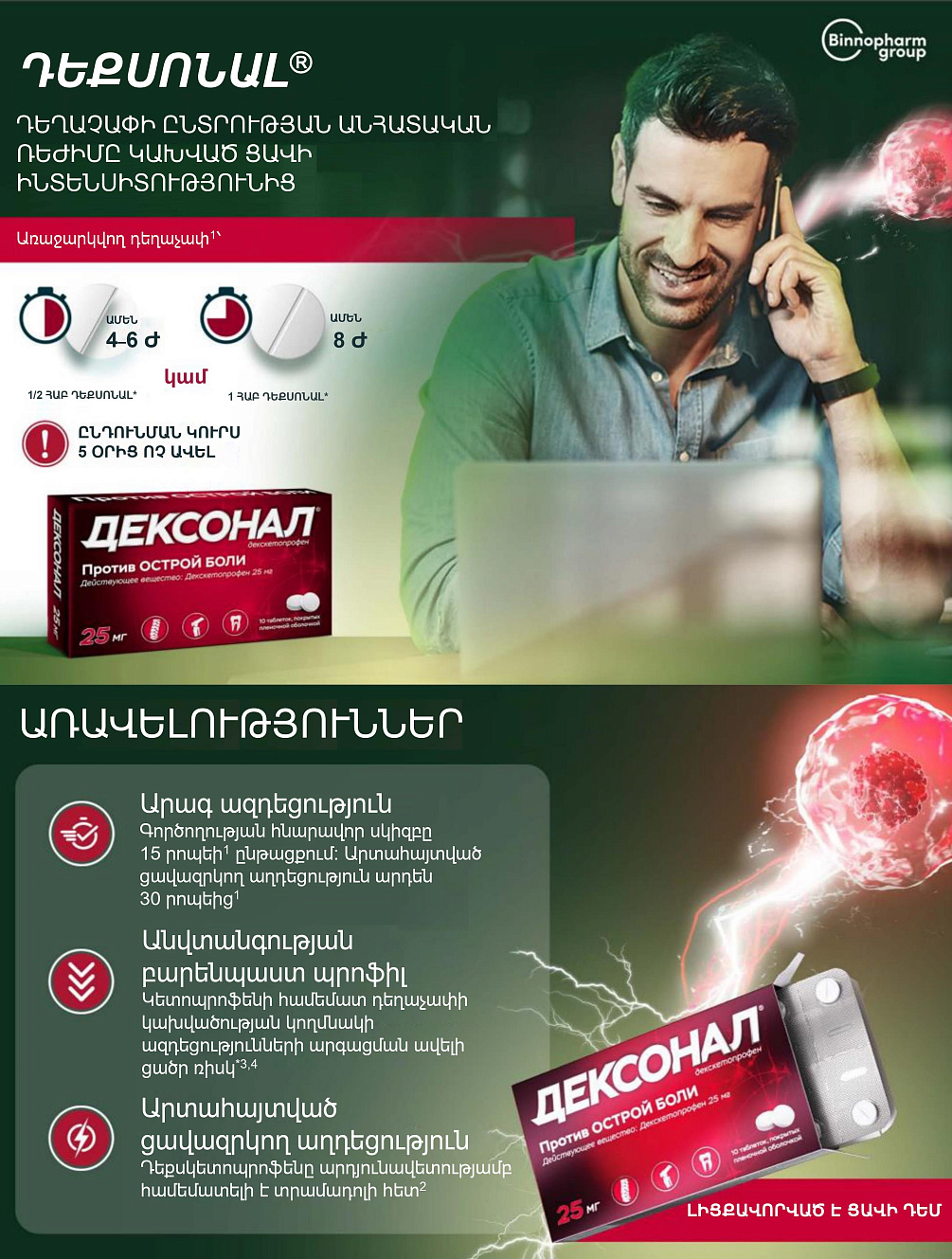 Դեքսոնալ<sup>®</sup>. Լիցքավորված ընդդեմ ցավի