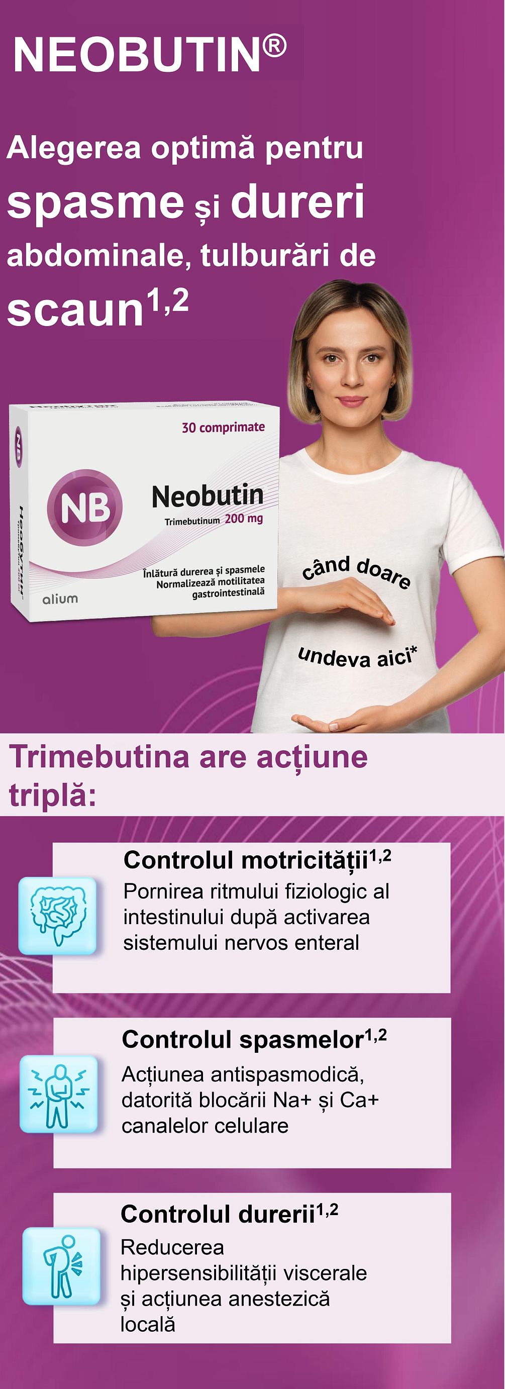 Neobutin<sup>®</sup> pentru spasme și dureri abdominale